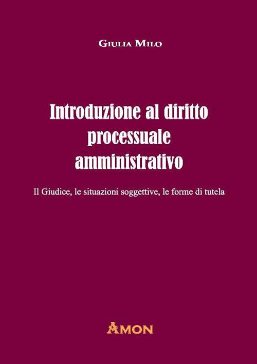 Introduzione al diritto processuale amministrativo. Il giudice, le situazioni soggettive, le forme di tutela