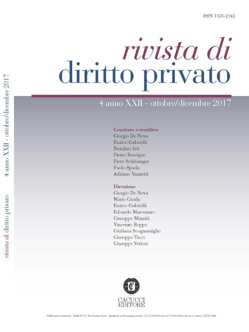 Rivista di diritto privato (2017). Nuova ediz.. Vol. 4: Ottobre-dicembre