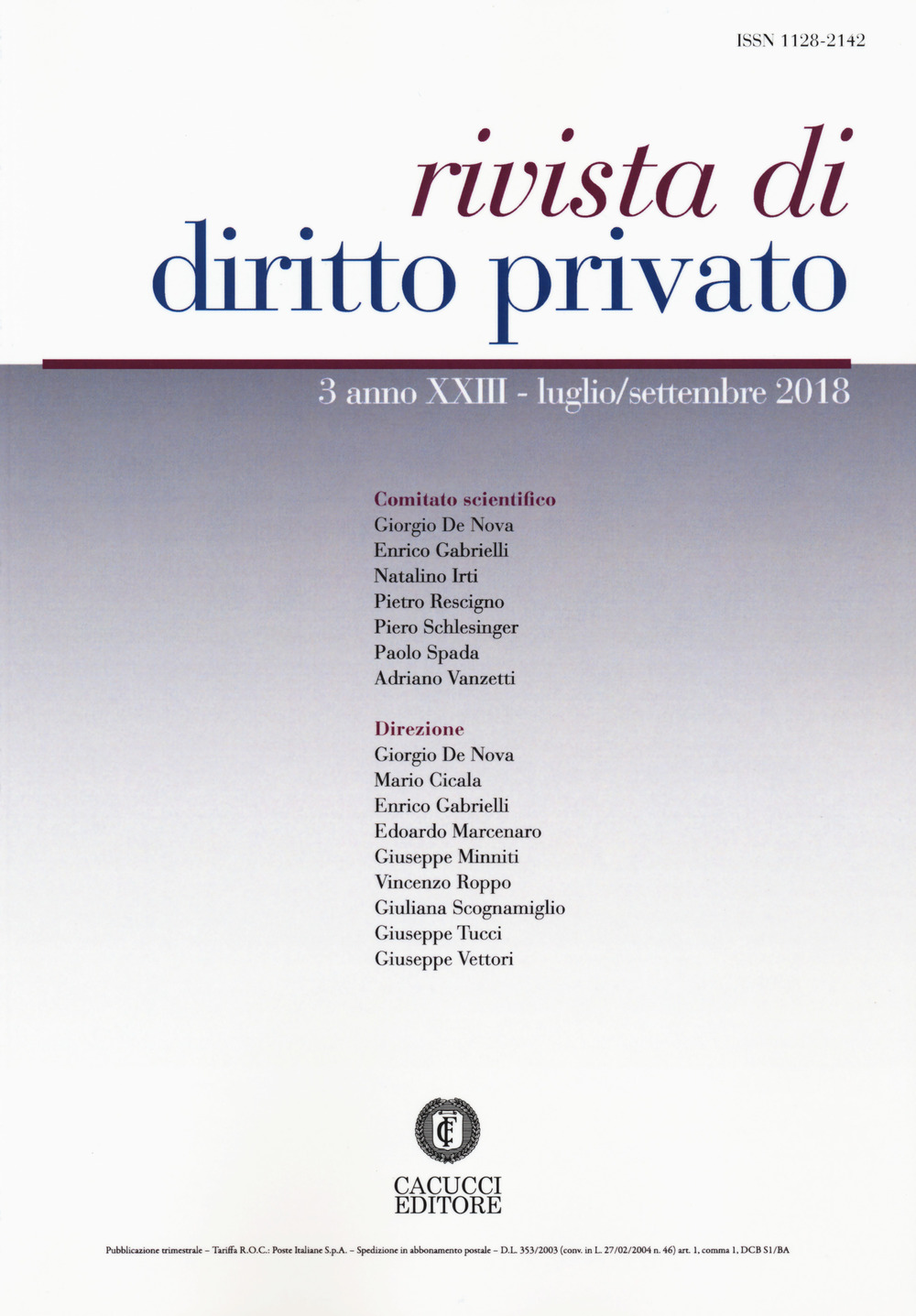 Rivista di diritto privato (2018). Vol. 3: Luglio-Settembre