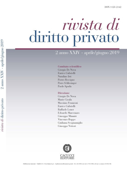 Rivista di diritto privato (2019). Nuova ediz.. Vol. 2: Aprile-giugno