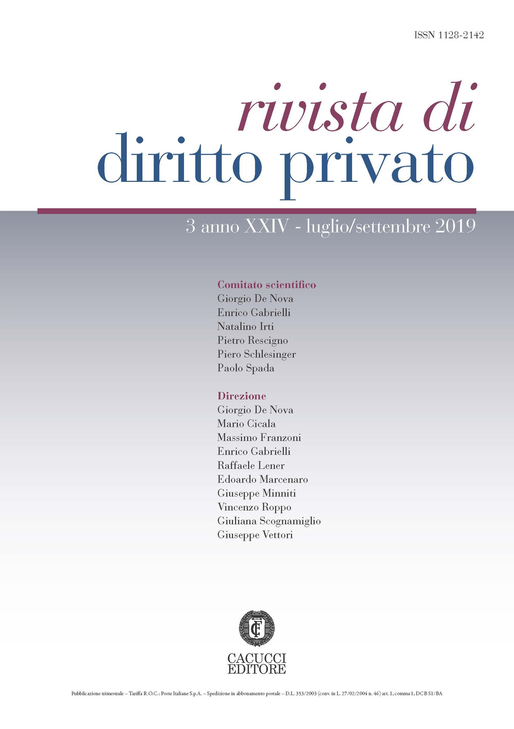 Rivista di diritto privato (2019). Nuova ediz.. Vol. 3: Luglio-settembre