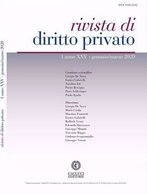 Rivista di diritto privato (2020). Vol. 1: Gennaio-marzo