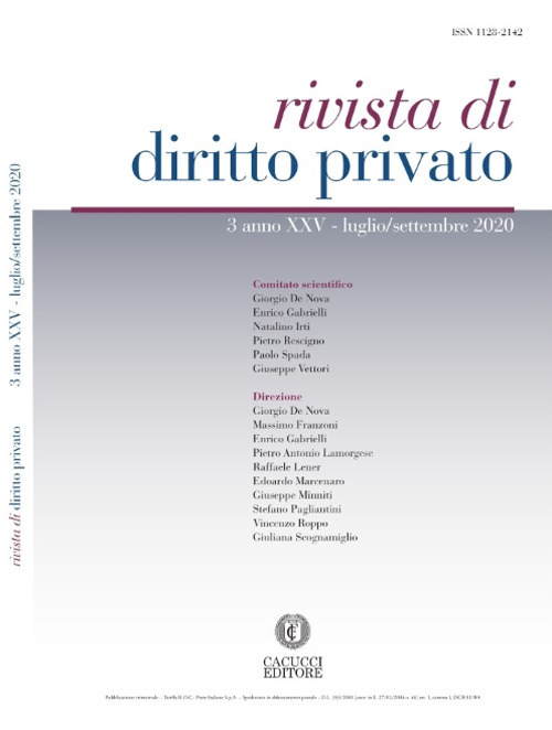 Rivista di diritto privato (2020). Vol. 3: Luglio-settembre