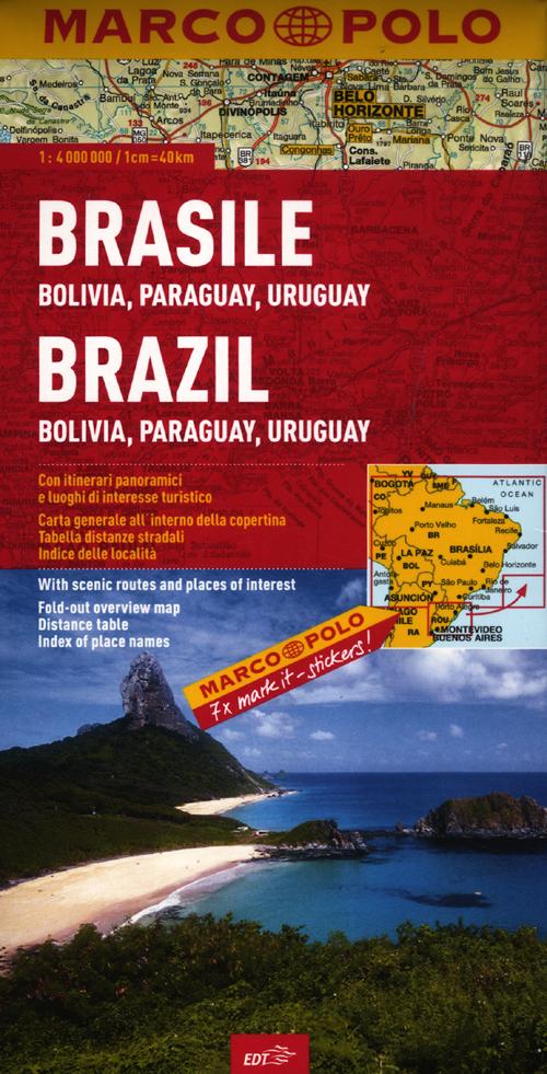 Brasile, Bolivia, Paraguay, Uruguay 1:4.000.000