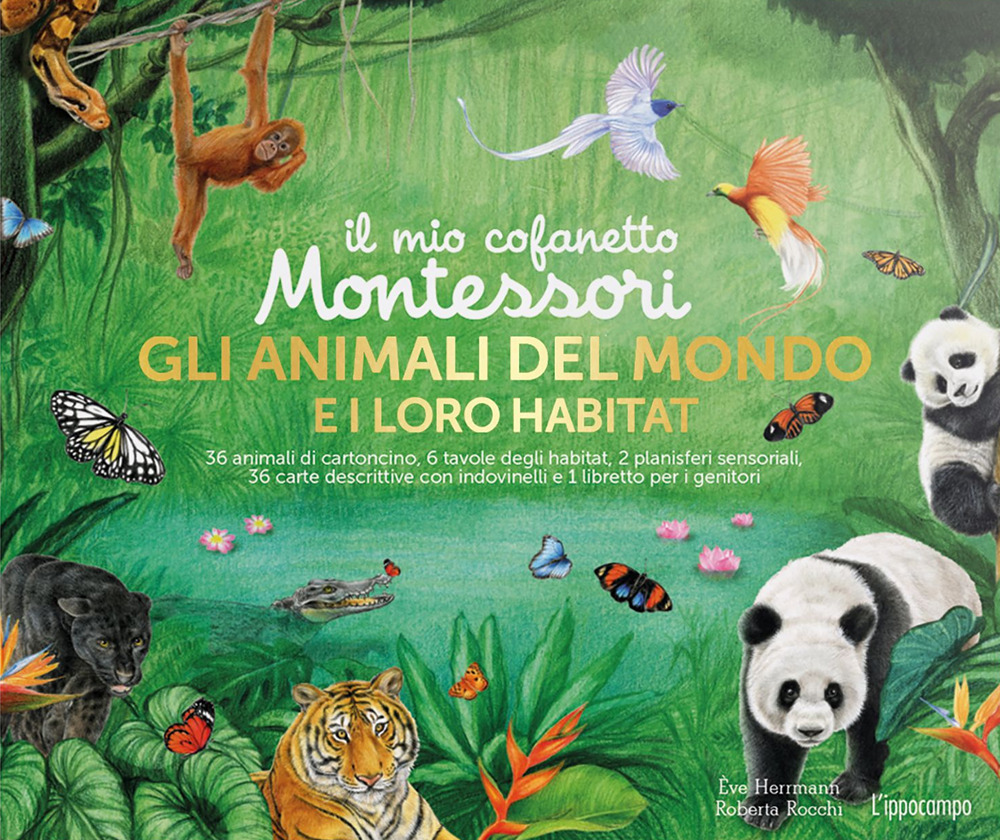 Gli animali del mondo e i loro habitat. Il mio cofanetto Montessori. Ediz. a colori. Con gadget