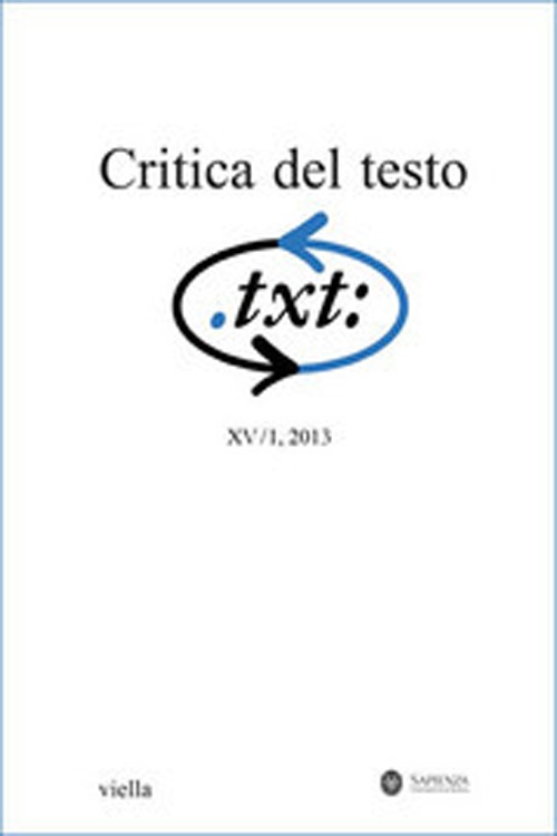 Critica del testo. Vol. 16/1