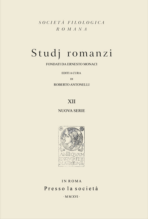 Studj romanzi. Nuova serie. Vol. 12