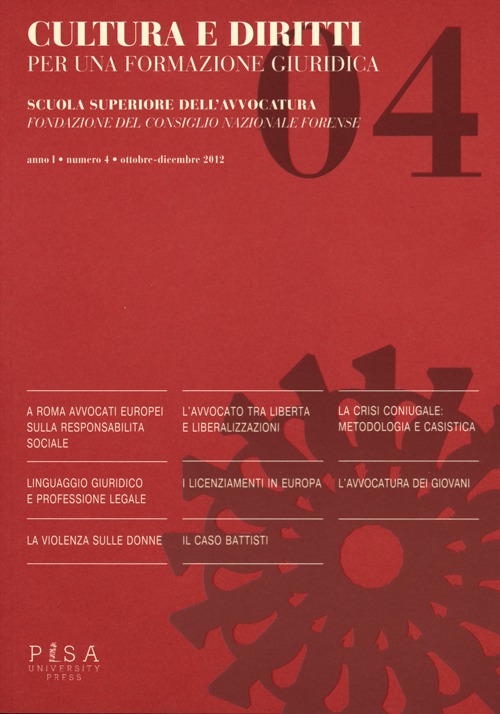 Cultura e diritti. Per una formazione giuridica (2012). Vol. 4
