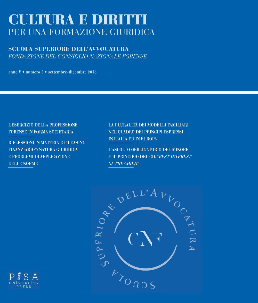Cultura e diritti. Per una formazione giuridica  (2016). Vol. 3