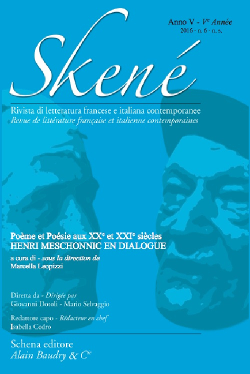 Skené. Rivista di letteratura francese e italiana contemporanee (2016). Ediz. bilingue. Vol. 6