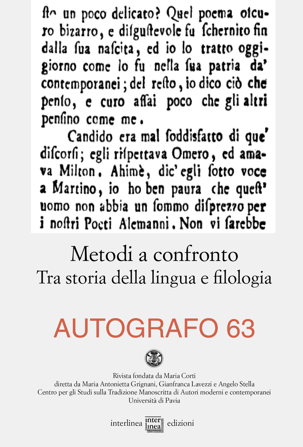 Autografo (2020). Vol. 63: Metodi a confronto. Tra storia della lingua e filologia