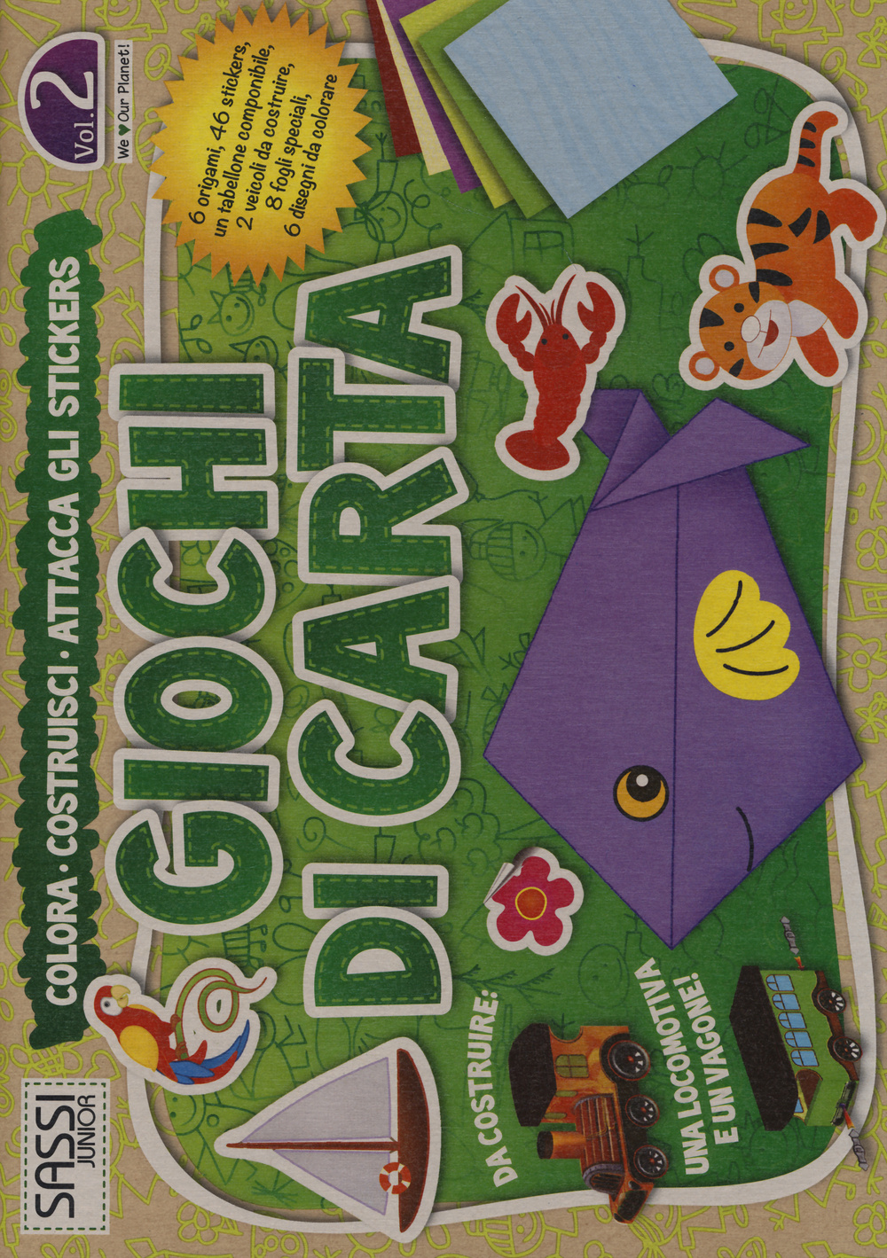 Giochi di carta. Colora, costruisci, attacca gli stickers. Vol. 2