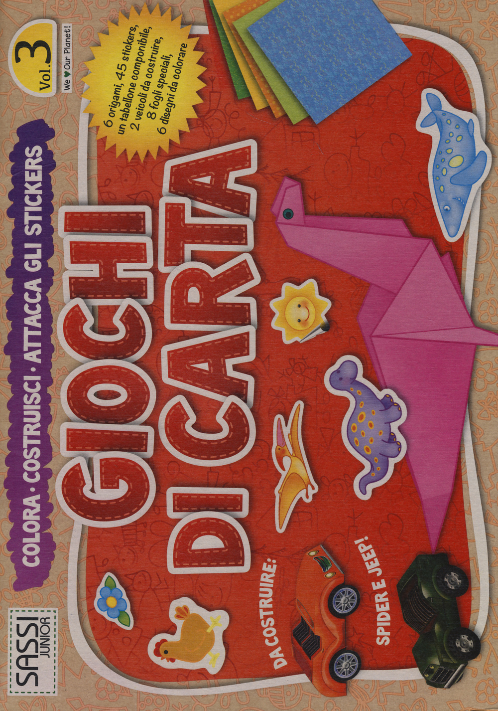 Giochi di carta. Colora, costruisci, attacca gli stickers. Vol. 3