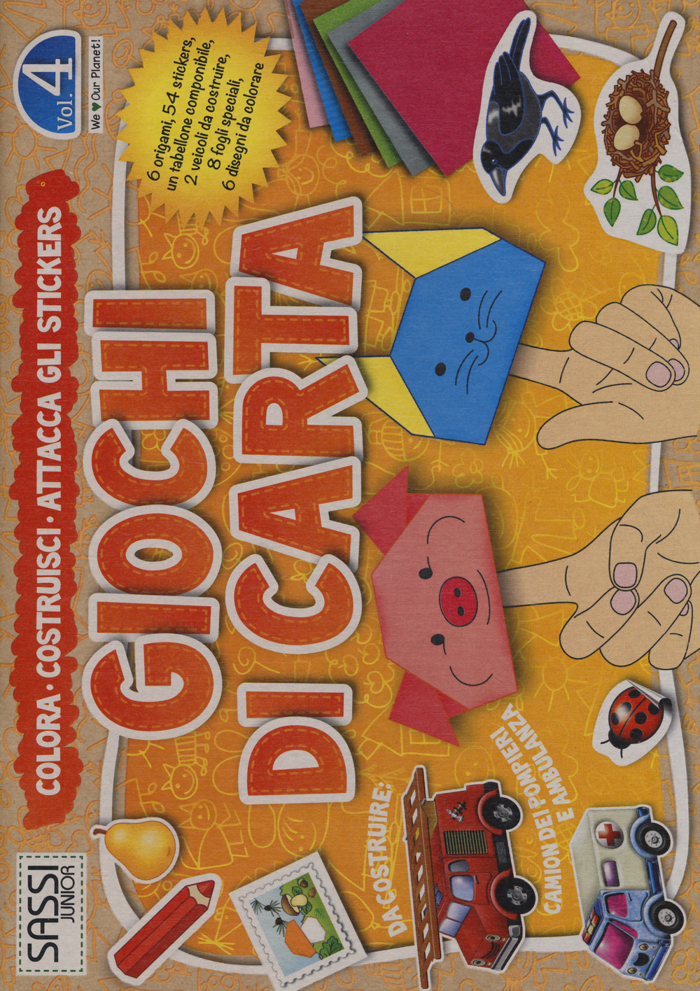 Giochi di carta. Colora, costruisci, attacca gli stickers. Ediz. illustrata. Vol. 4