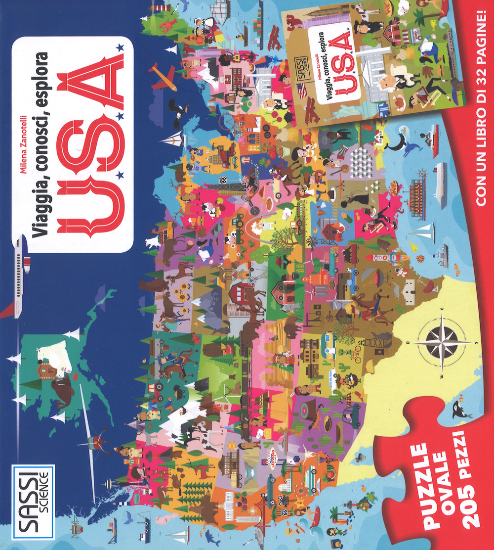 USA. Viaggia, conosci, esplora. Libro puzzle. Ediz. a colori. Con puzzle