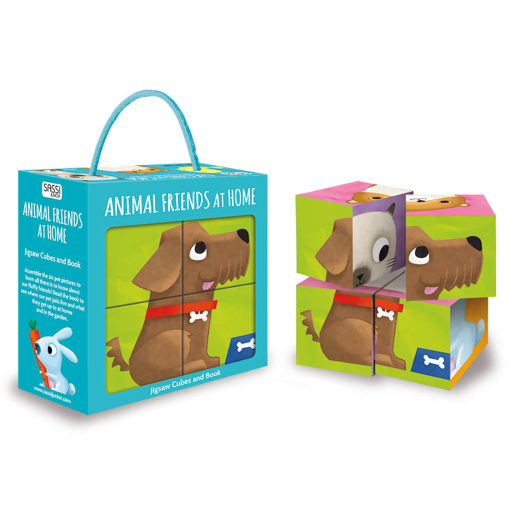 Animal friends at home. Jigsaw cubes and book. Ediz. a colori. Con Gioco