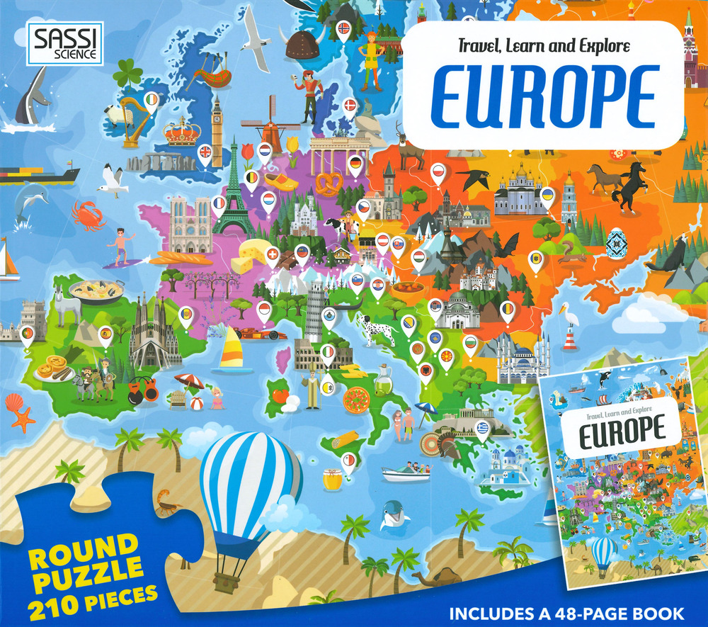 Europe. Travel, learn and explore. Con puzzle. Ediz. a colori