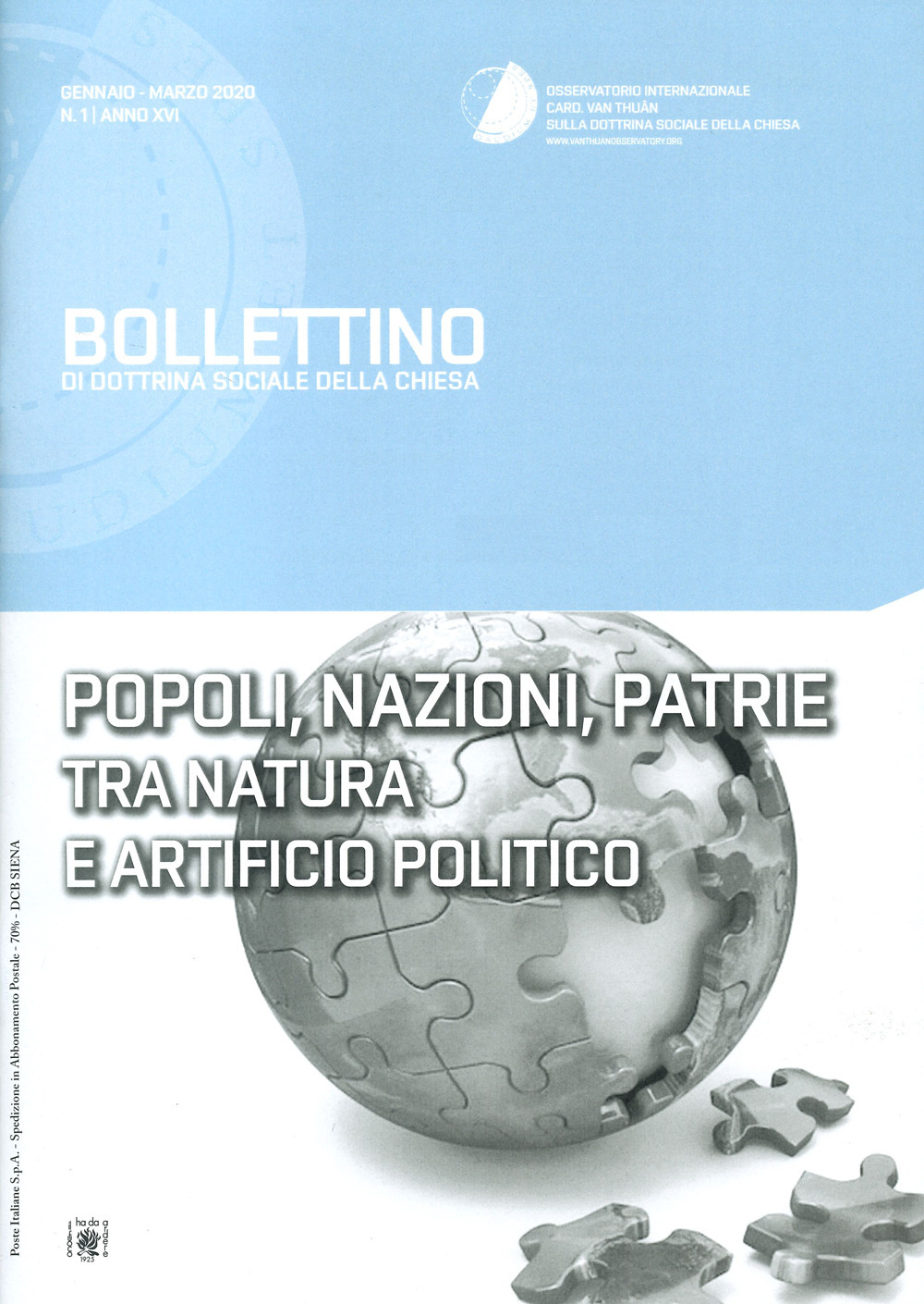 Bollettino di dottrina sociale della Chiesa (2020). Vol. 1