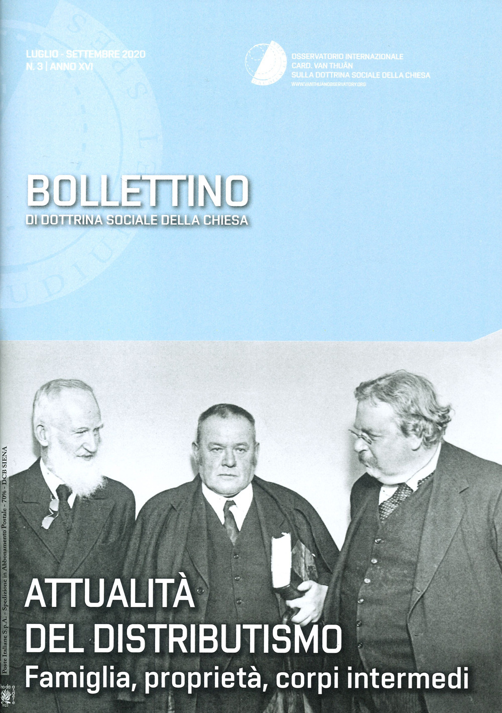 Bollettino di dottrina sociale della Chiesa (2020). Vol. 3