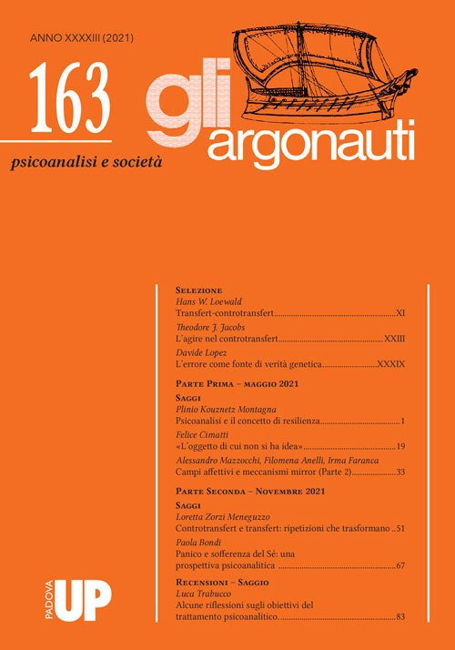 Gli argonauti. Psicoanalisi e società (2021). Vol. 163