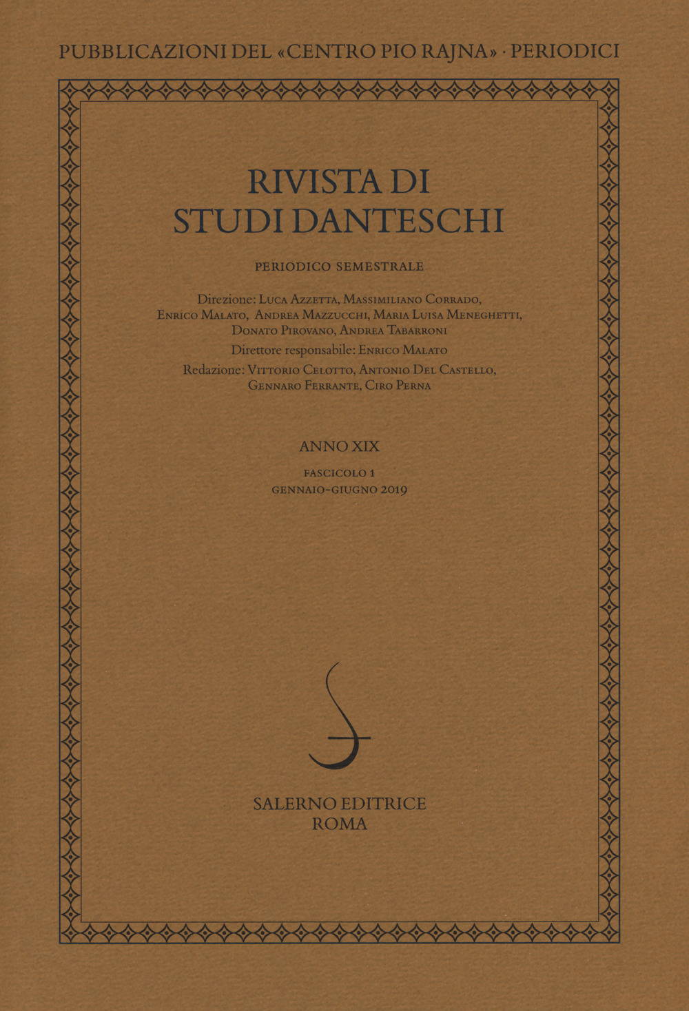 Rivista di studi danteschi (2019). Vol. 1