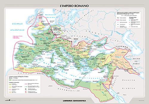 L'Impero romano. La civiltà greca. Carta murale storica