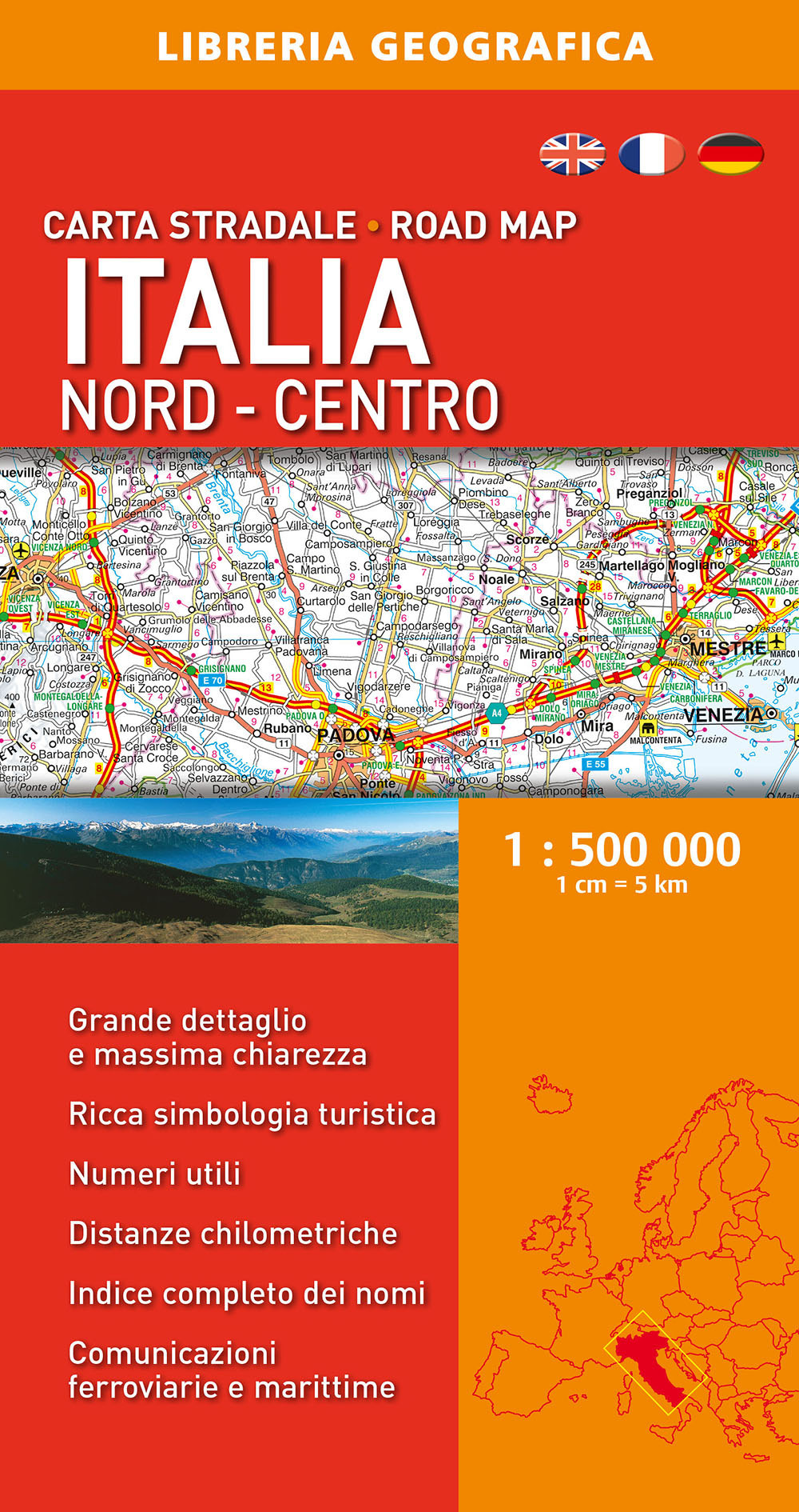 Italia nord-centro 1:500.000. Carta stradale