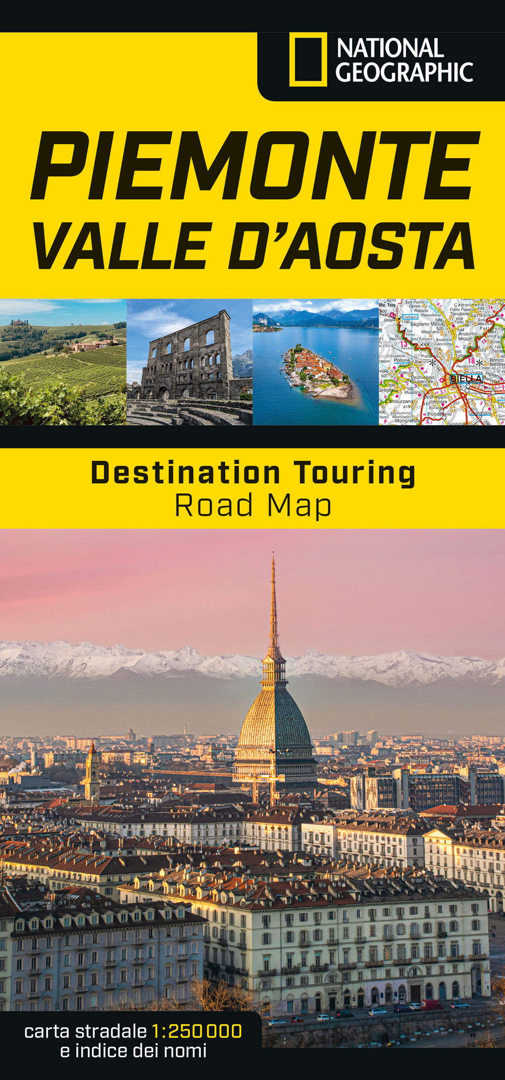 Piemonte e Valle d'Aosta. Destination Touring. Road map 1:250.000