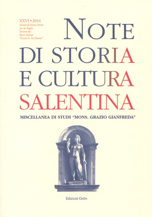 Note di storia e cultura salentina (2016). Vol. 26