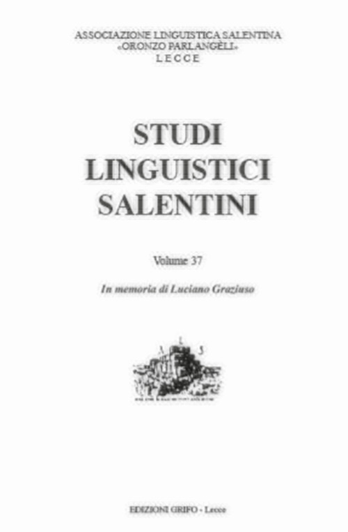 Studi linguistici salentini. Vol. 37