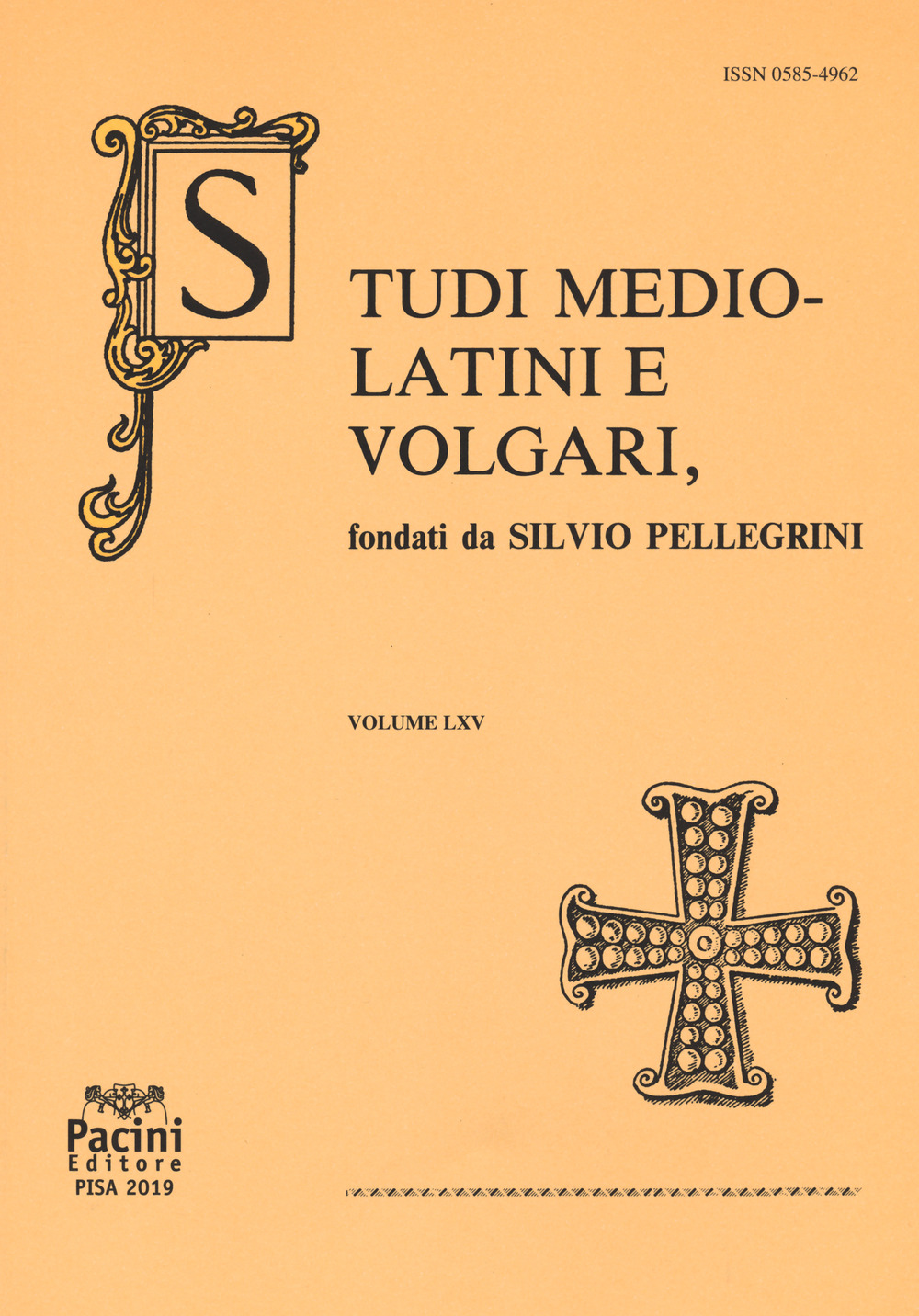 Studi mediolatini e volgari (2019). Vol. 65