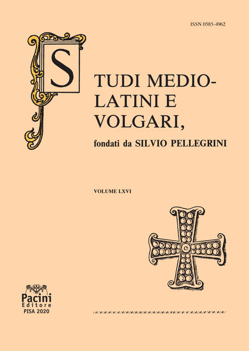Studi mediolatini e volgari (2020). Vol. 66