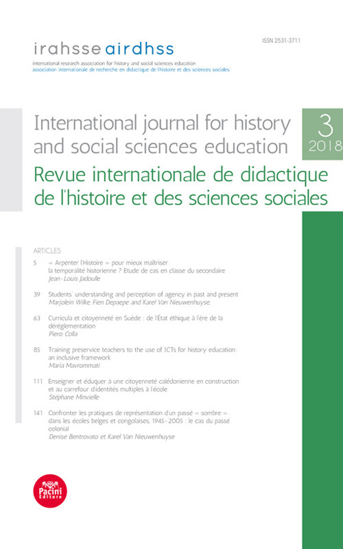 International journal for history and social sciences education-Revue internationale de didactique de l'histoire et des sciences sociales (2018). Vol. 3