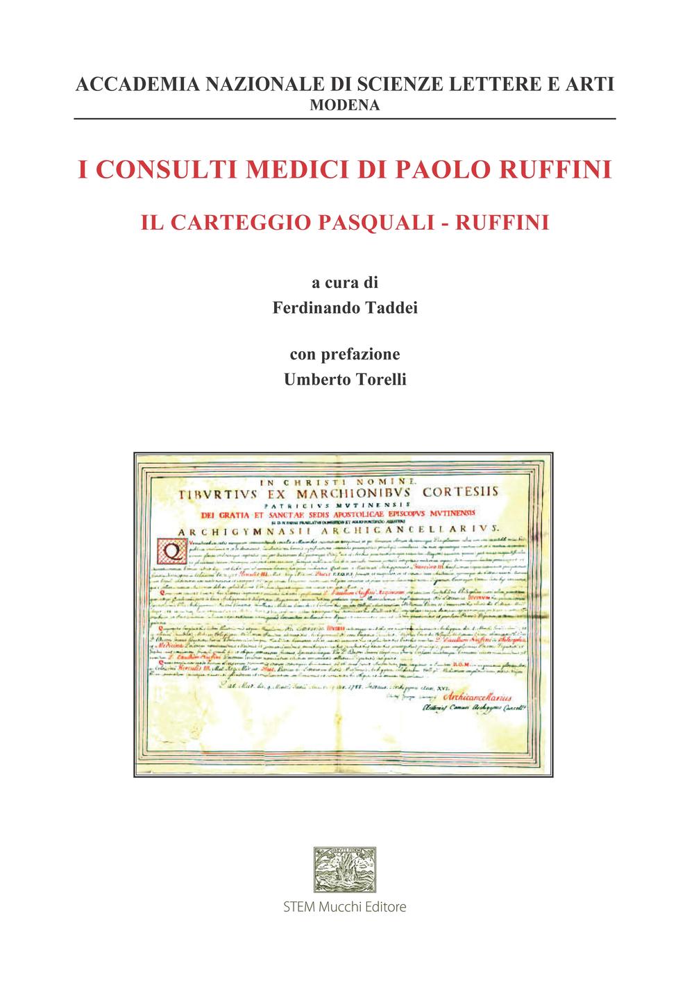 I consulti medici di Paolo Ruffini. Il carteggio Pasquali-Ruffini