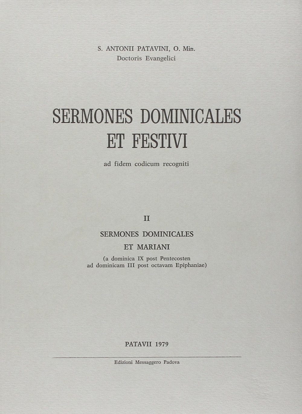 Sermones dominicales et festivi. Vol. 2: Sermones dominicales et mariani