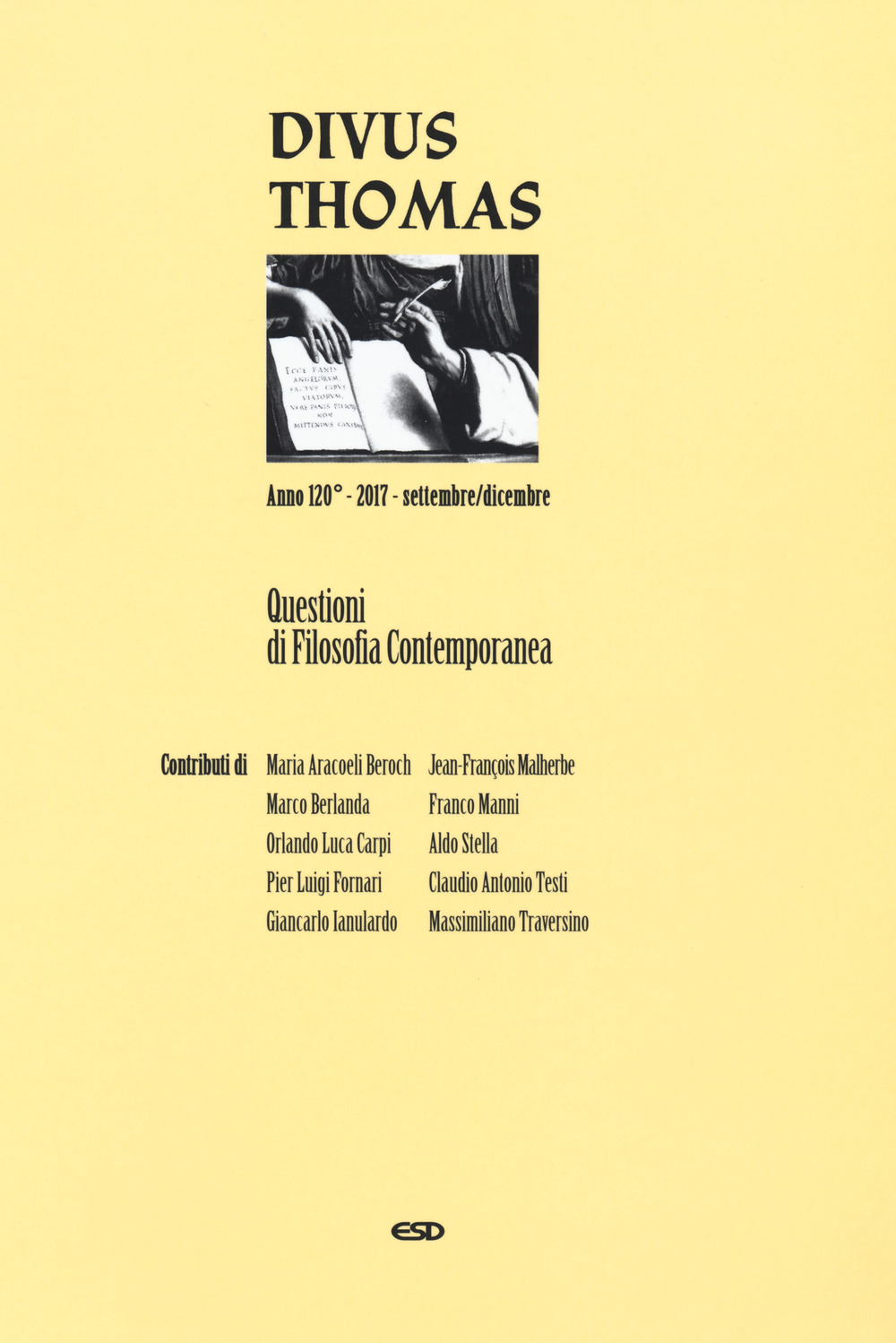 Divus Thomas (2017). Vol. 3: Questioni di filosofia contemporanea (Settembre-Dicembre)