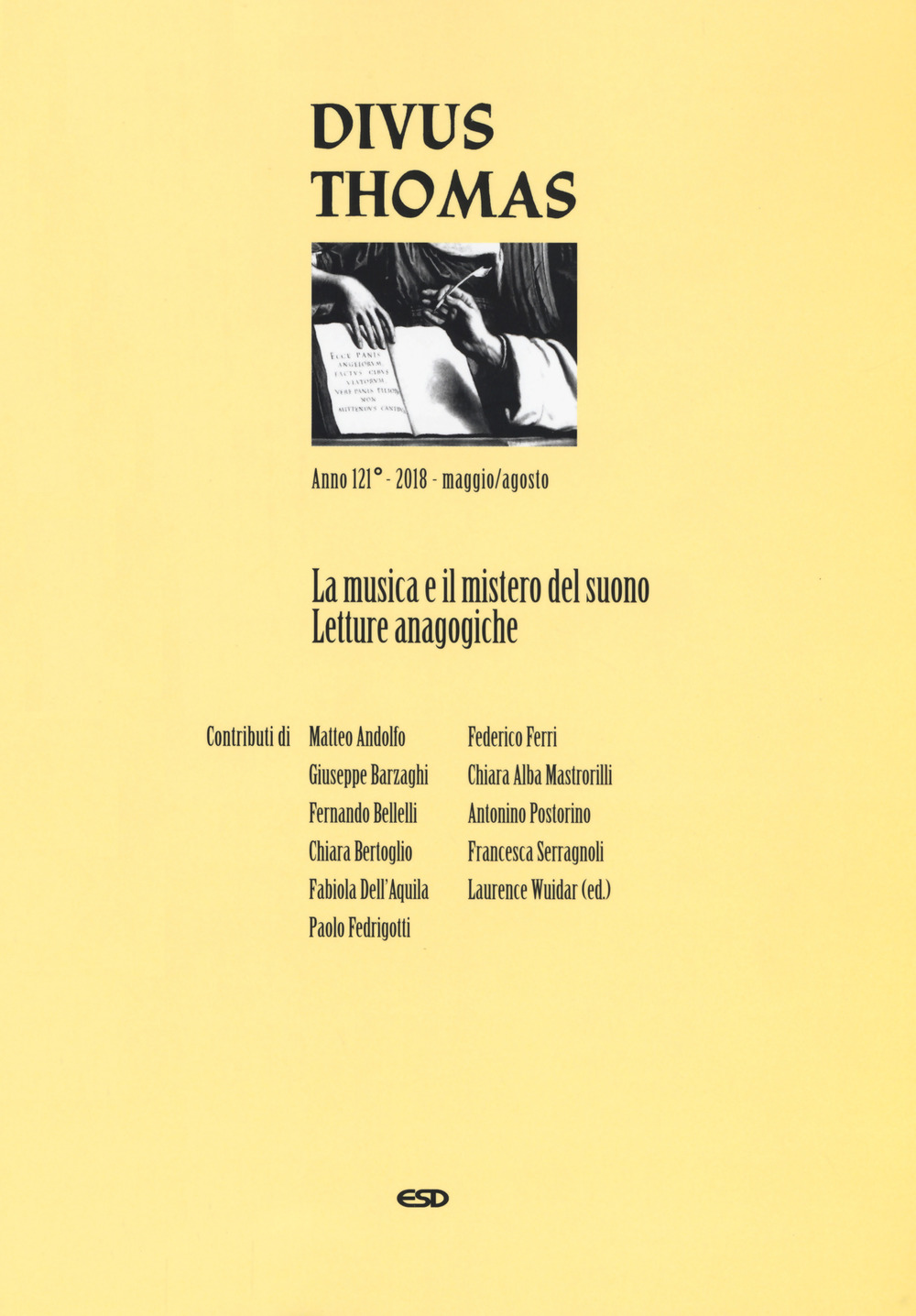 Divus Thomas (2018). Vol. 2: La musica e il mistero del suono. Letture analogiche (maggio-agosto)