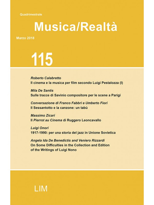 Musica/realtà (2018). Vol. 115: Marzo