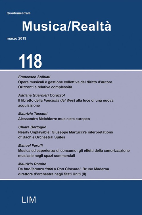 Musica/realtà (2019). Vol. 118