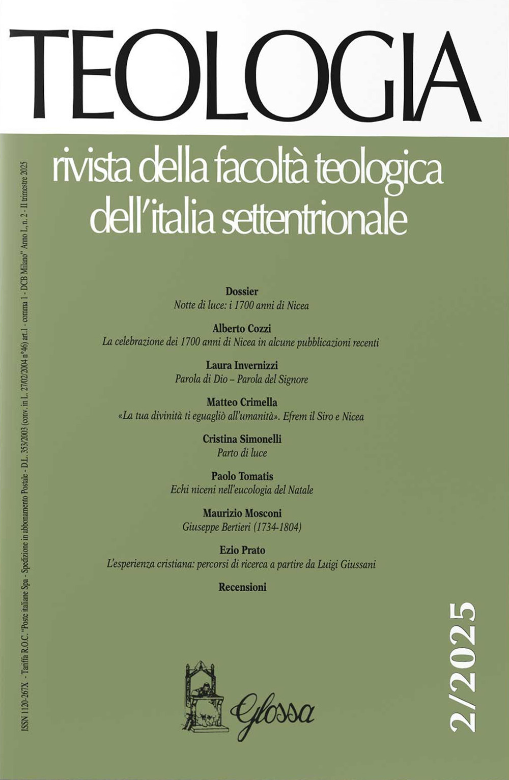 Teologia. Rivista della facoltà teologica dell'Italia settentrionale (2025). Vol. 2