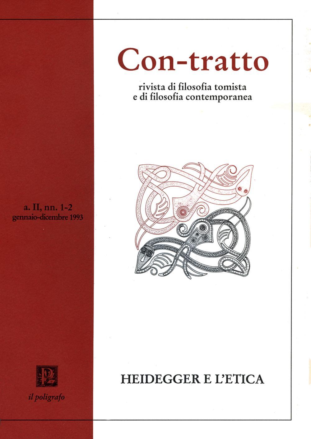 Con-tratto. Rivista di filosofia tomista e di filosofia contemporanea vol. 1-2 (1993)