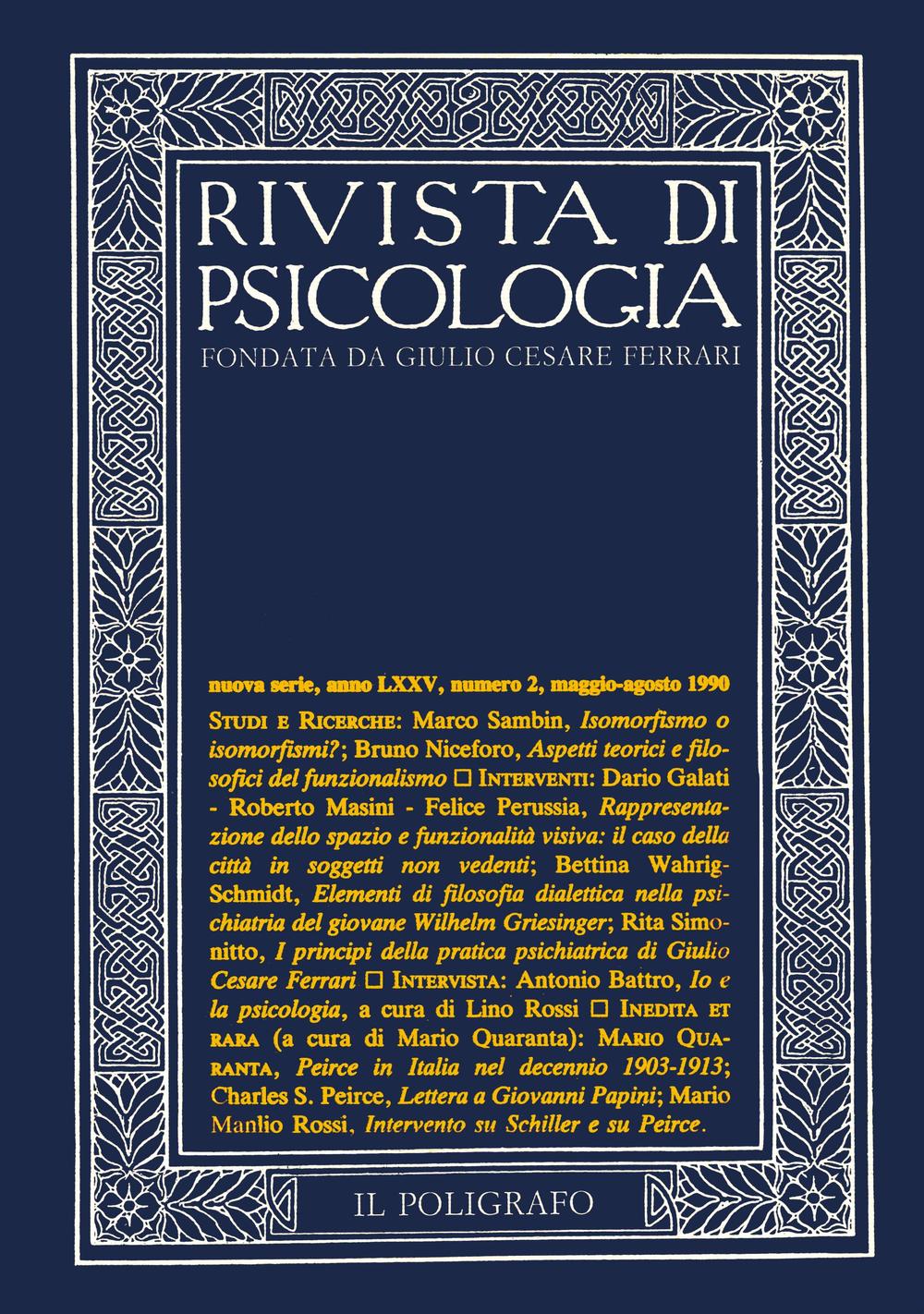 Rivista di psicologia (1990). Vol. 2: Maggio-agosto