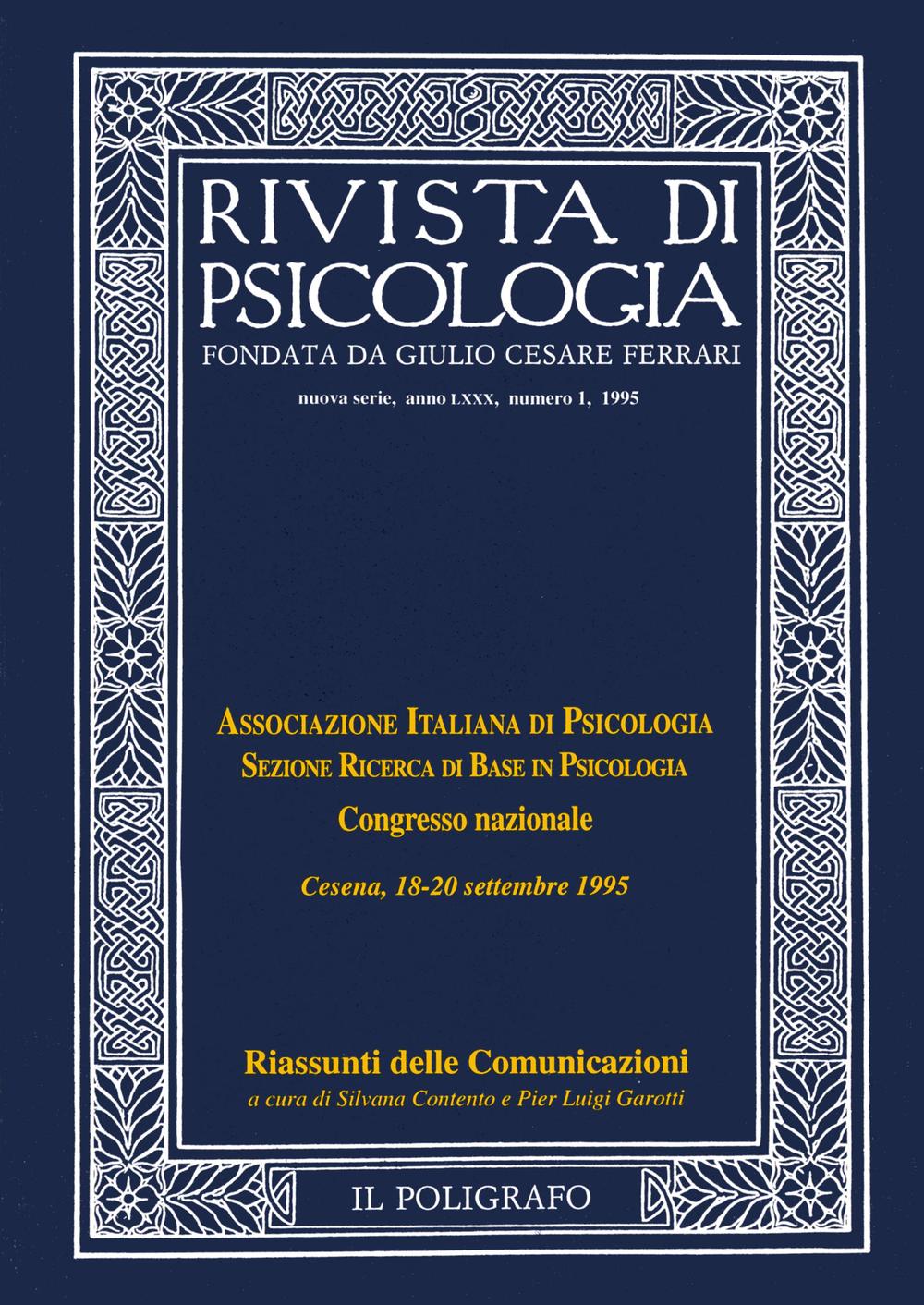 Rivista di psicologia (1995). Vol. 1