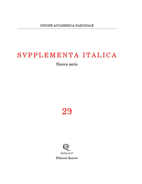 Supplementa italica. Nuova serie. Nuova ediz.. Vol. 29