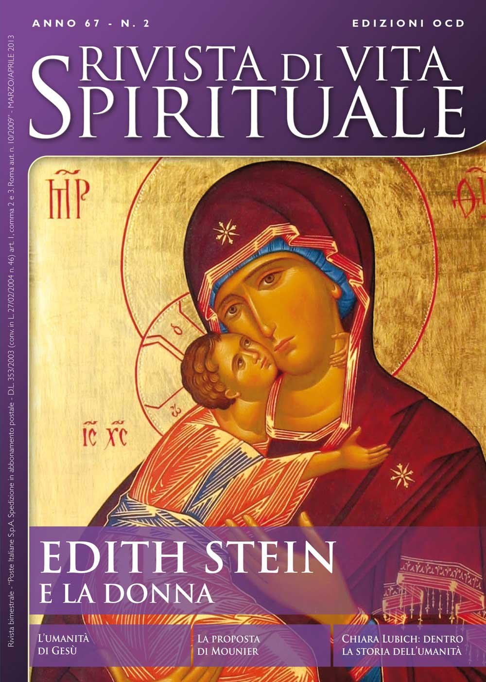 Rivista di vita spirituale (2013). Vol. 2: Edith Stein e la donna