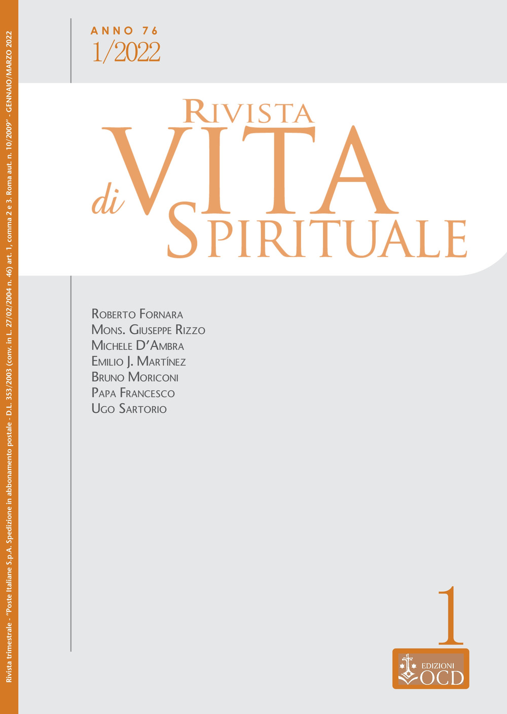 Rivista di vita spirituale (2022). Vol. 1
