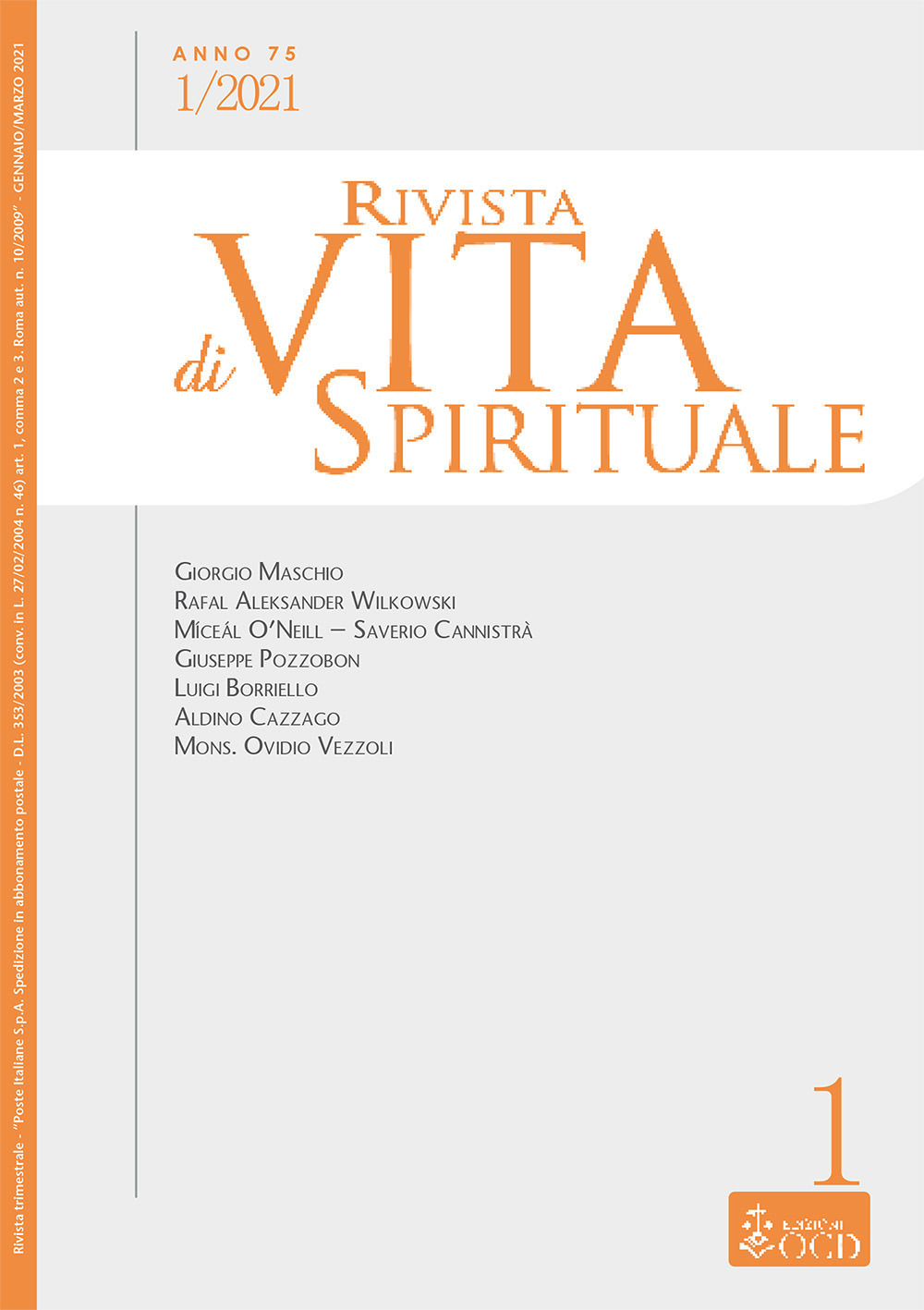 Rivista di vita spirituale (2021). Vol. 1
