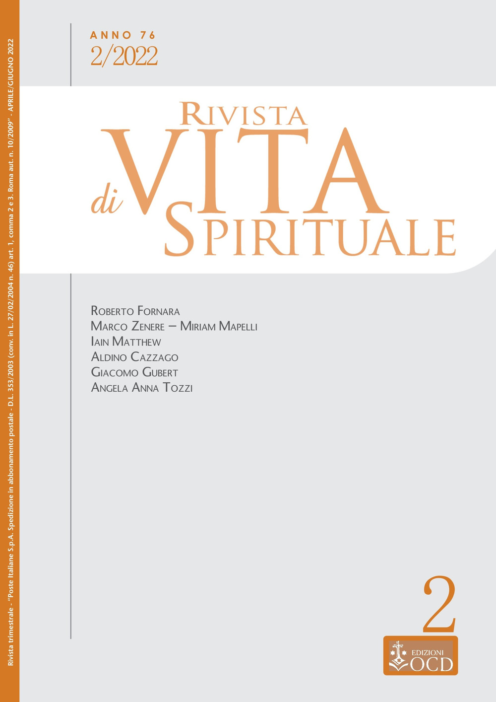 Rivista di vita spirituale (2022). Vol. 2