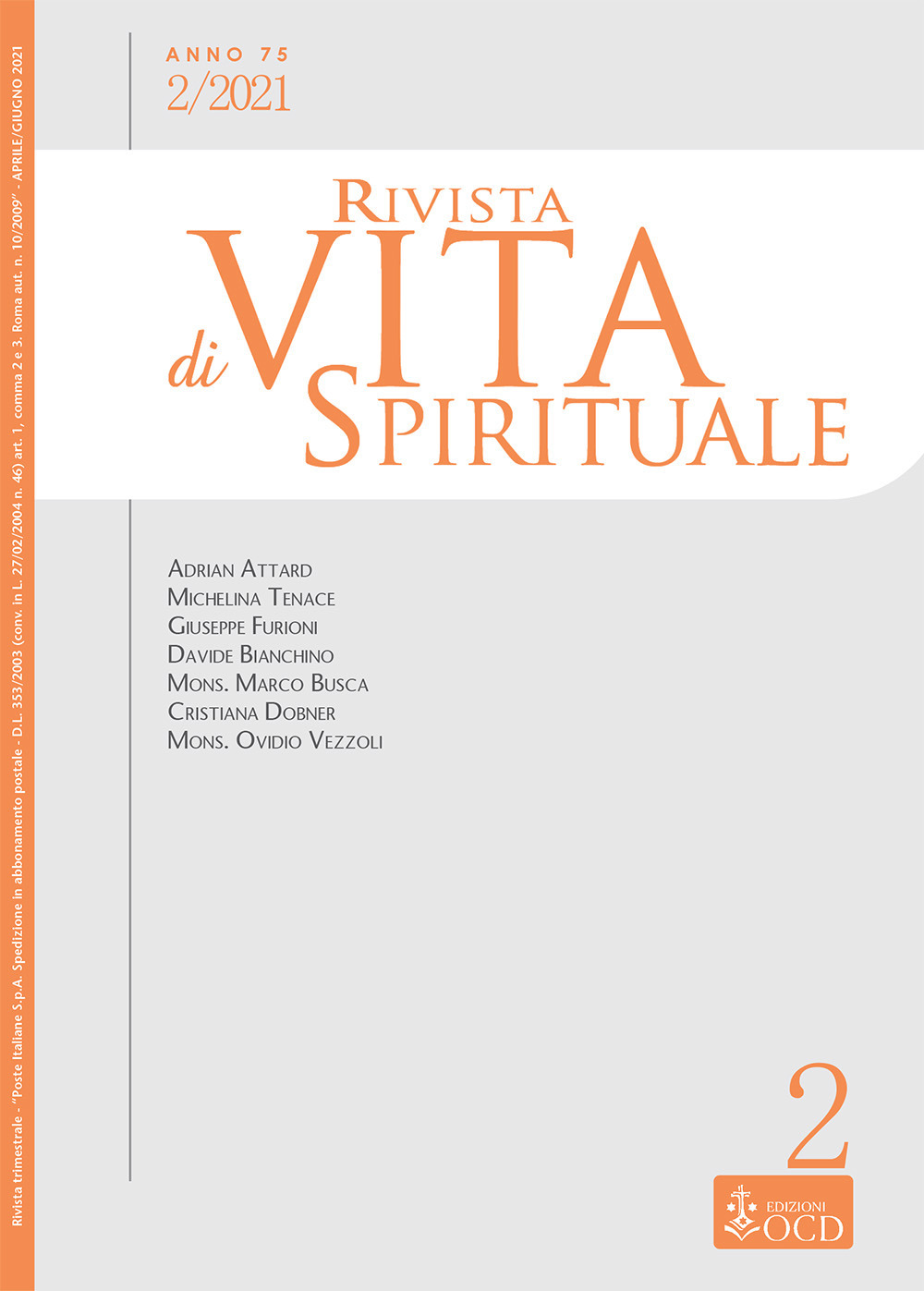 Rivista di vita spirituale (2021). Vol. 2