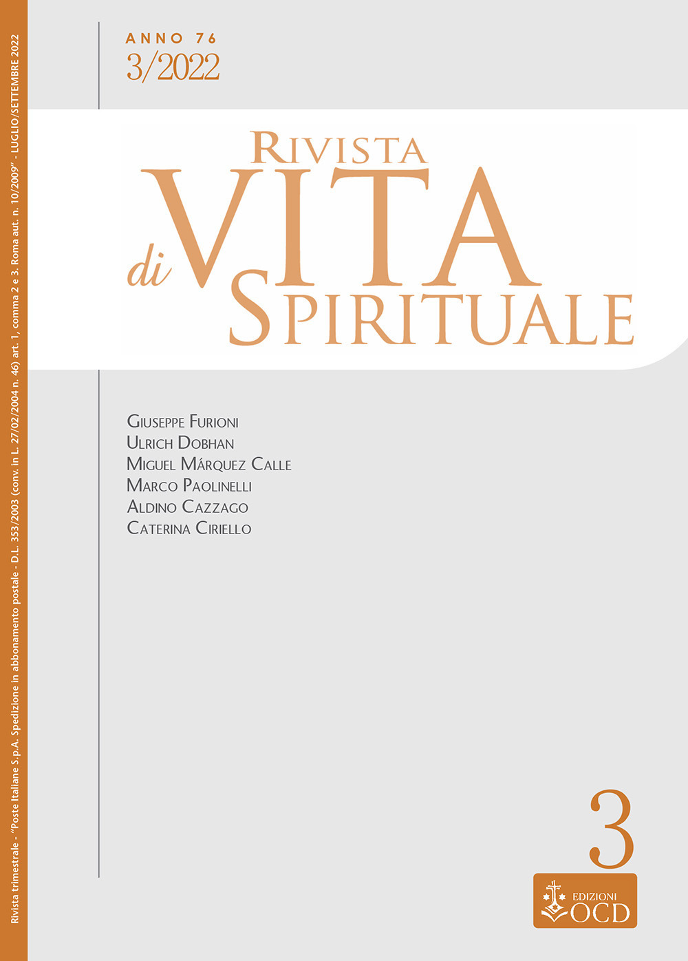 Rivista di vita spirituale (2022). Vol. 3